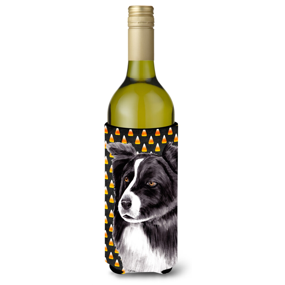 Border Collie Candy Corn Portrait D'halloween Bouteille De Vin Isolateur De Boisson Isolateur De Boisson Hugger-image