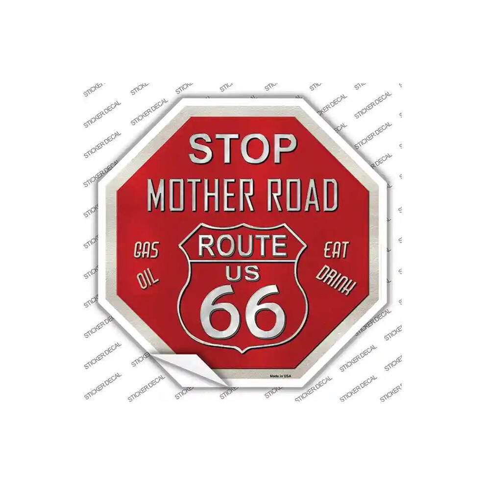 Smart Blonde Bs-364S-S Route 66 Mother Road Novelty Octagon Sticker Decal - Small 727897989507