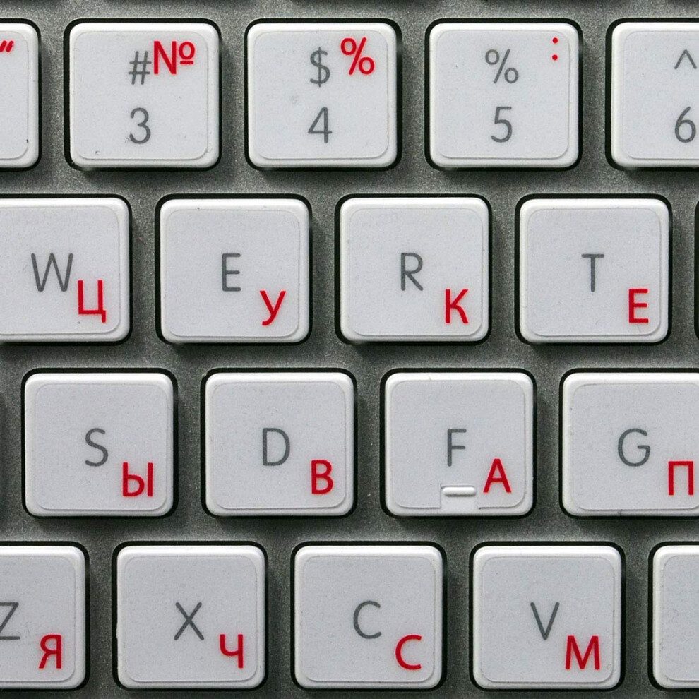 Russian Cyrillic Apple Keyboard Labels Layout With Blue Orange Red Or White Lettering On Transparent Background For Desktop Laptop And Notebook Red Blue,White,Orange 882798103930