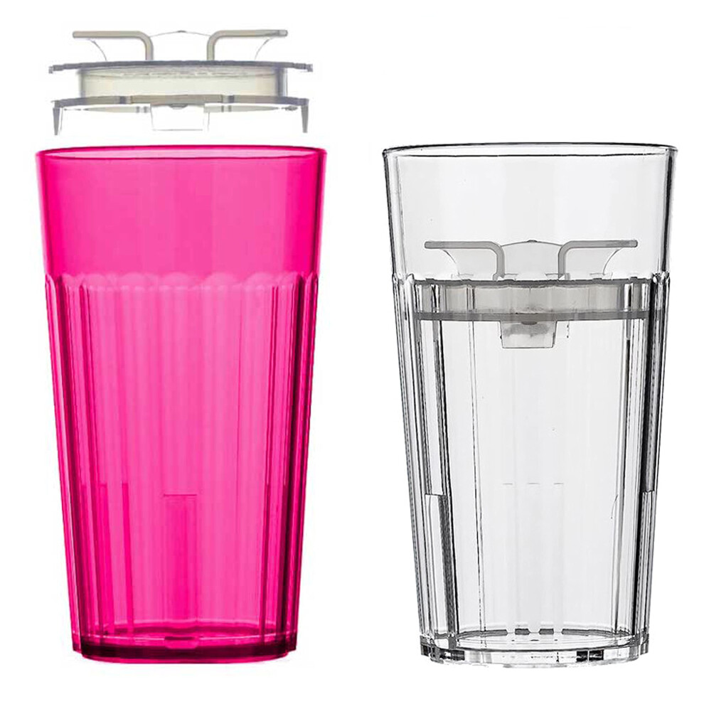 Reflo Smart Cup Red & Clear 2-Pack Open Training Cup  Toddler Cup  No Suction 6oz  360 Control-Flow  USA MADE Premium High-Impact Plastic