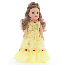 Little Adventures Rochie galbena pentru papu?i prin?esa frumuse?e - Papu?a nu este inclusa - Haine pentru papu?i pentru joaca ?i petrecere, lavab