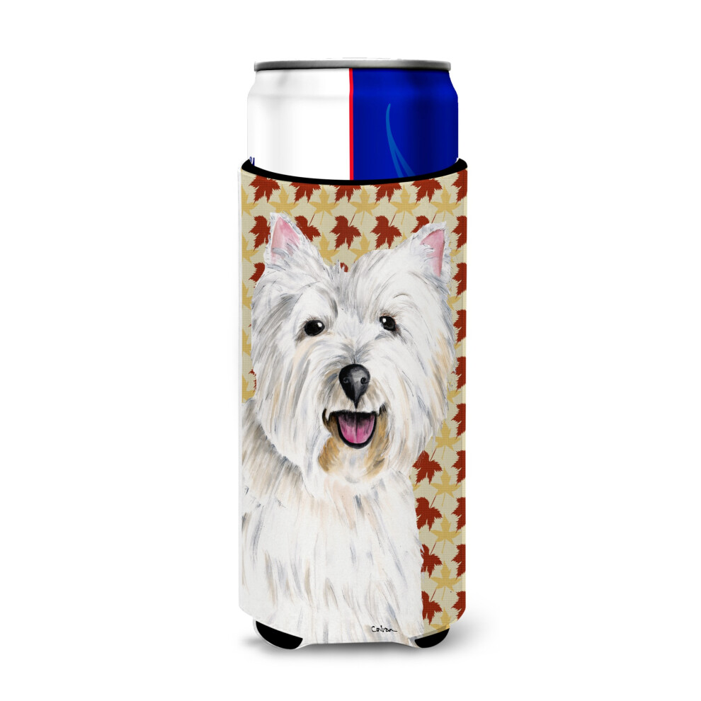 Isolateurs de boissons ultra-r   sistants pour canettes fines, motif Westie Fall Leaves Portrait SC9210MUK