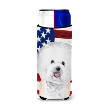 USA Americk vlajka s Bichon Frize Ultra npojov izoltory pro tenk plechovky SC9014MUK