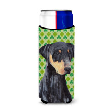 Dobrman St. Patrick's Day Shamrock Portrait Ultra npojov izoltory pro tenk plechovky SC9297MUK