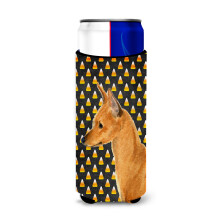 Min Pin Candy Corn Halloween Portrait Ultra Beverage Insulators for slim cans SS4259MUK