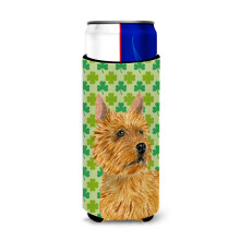 Norwich Terrier St. Patrick's Day Shamrock Portrait Ultra Izolatory do napojów do puszek slim SS4430MUK