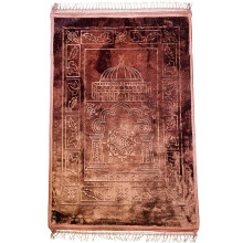 (Brown Style 1) Prayer Mat Cushion Padded Namaz Rug Foldable