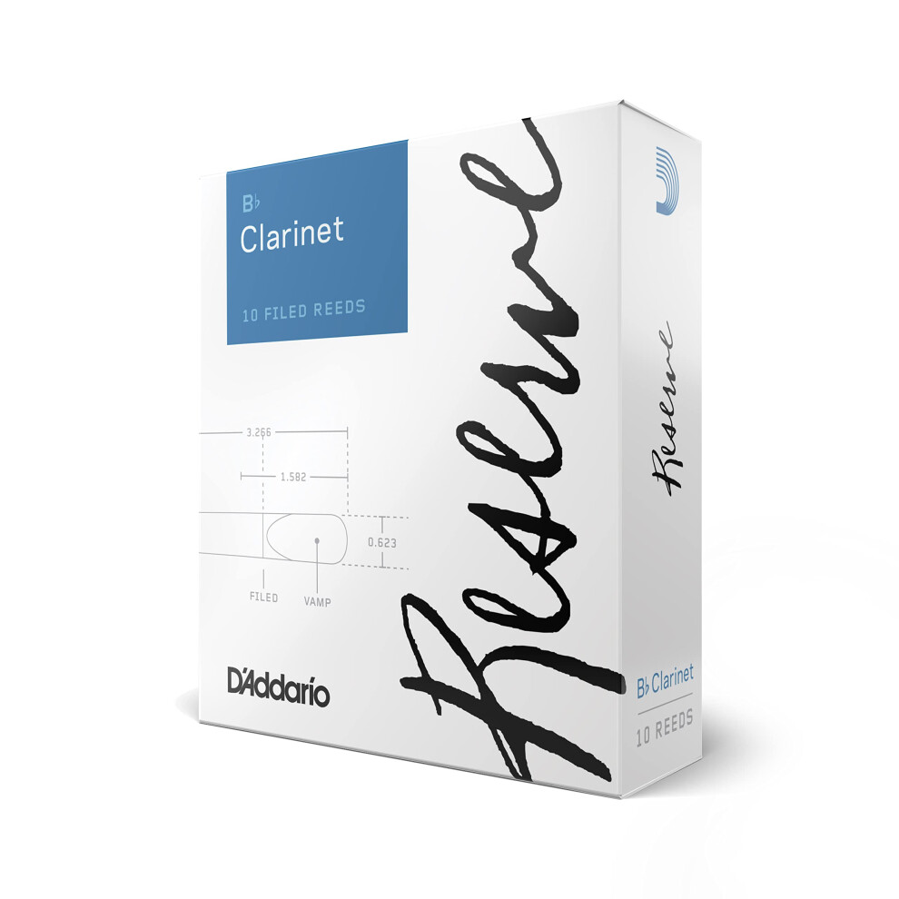 DAddario Reserve Bb clarinet Reeds Strength 40+ 10-pack