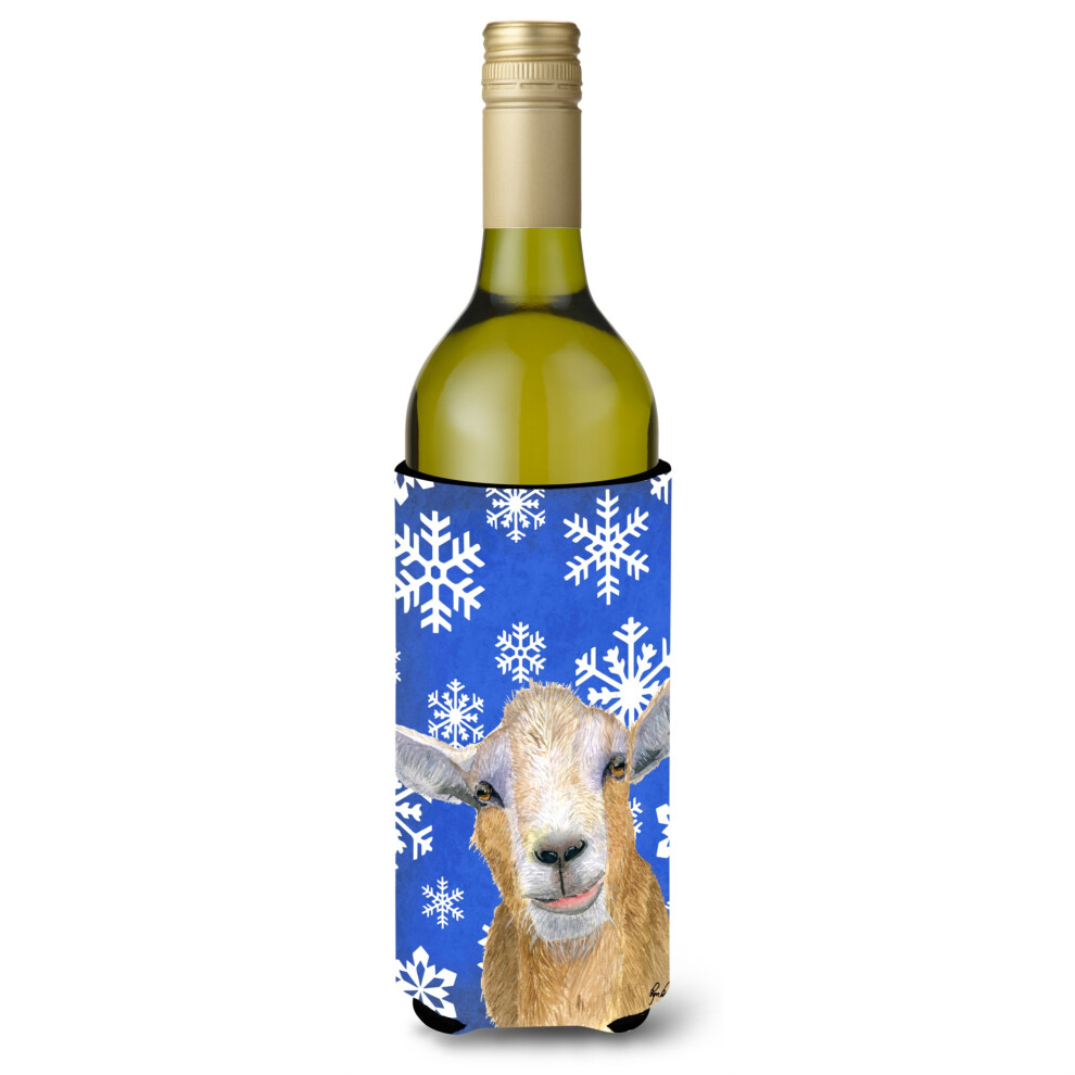 Winter Schneeflocken Ziege Winter Weinflasche Getr Nkeisolator Getr Nkeisolator Hugger RDR3023LITERK-image