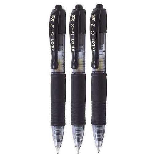 Pilot Pilot G2 Pixie Μαύρο Rollerball Στυλό 0.7mm Nib Tip 0.39mm Γραμμή Πλάτους Mini Gel Ink Retractable 207 (Συσκευασία 3)