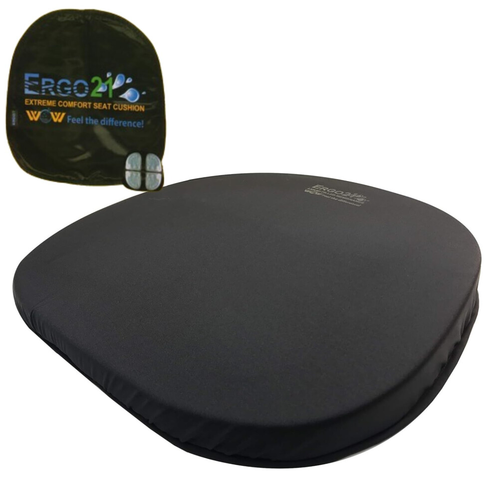 Ergo21 Original Seat Cushion - Liquicell Membrane Technology For Pressure Relief Tailbone Pain Sciatica Hip & Lower Back Pain - Long Sitting On Car