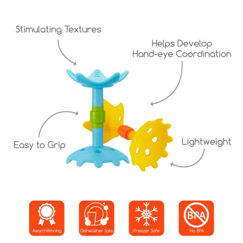 Innobaby Teether e Brinquedo Sensorial Star para Bebés e Crianças. Teether Livre de BPA 1