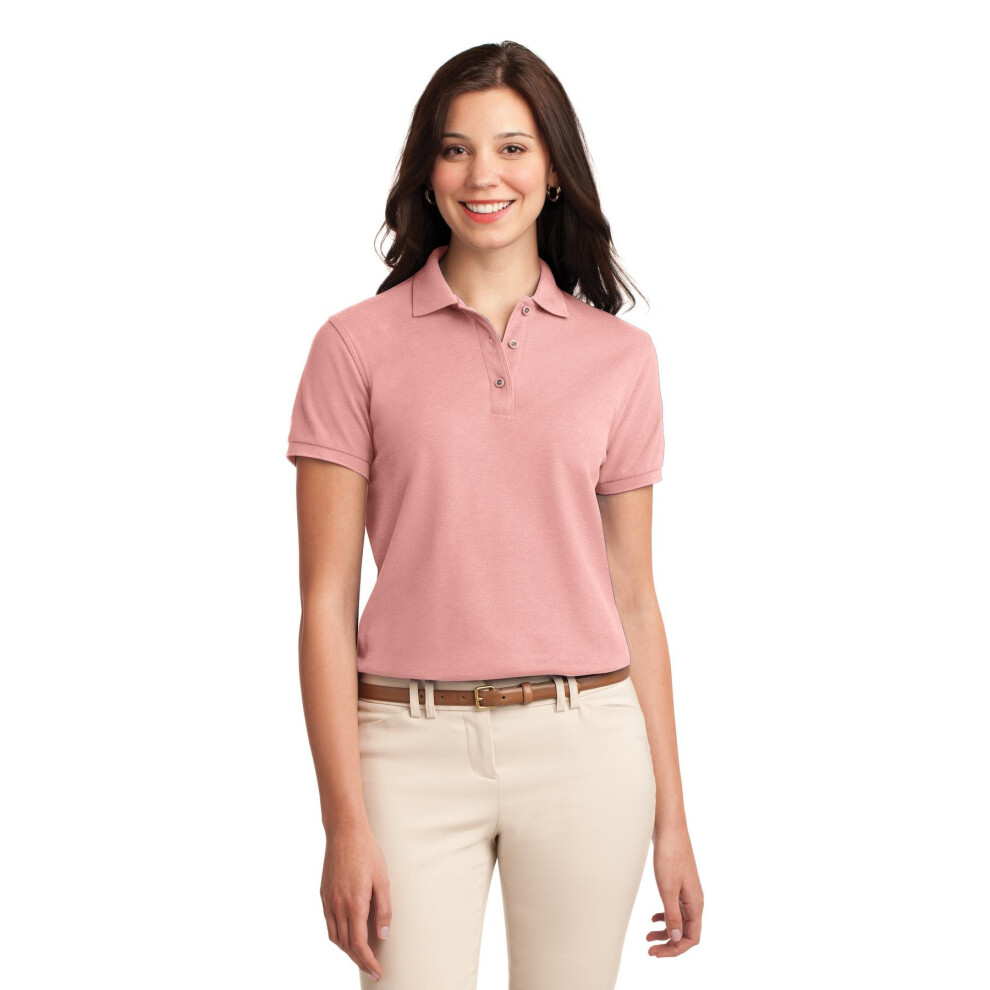 Polo de sport confortable au toucher soie pour femme Port Authority, rose clair, taille XXL