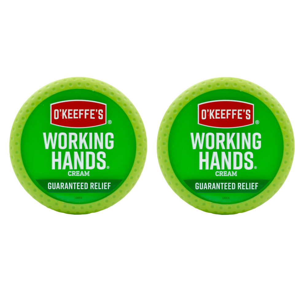 O'Keeffe's Working Hands Hand Cream for Extremely Dry; Cracked Hands; 3.4 Ounce Jar; Pack 2