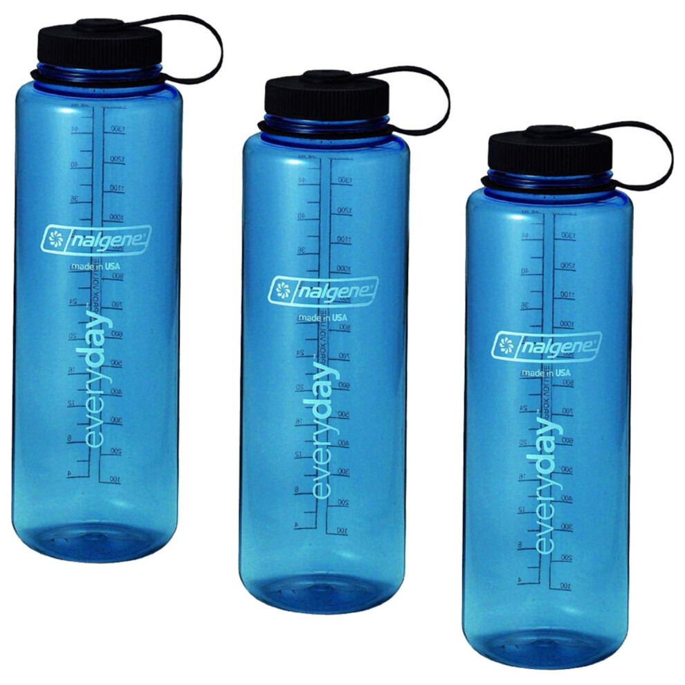 Nalgene Silo 48Oz Tritan Fles Met Brede Hals - 3-Pack (Blauw)-image