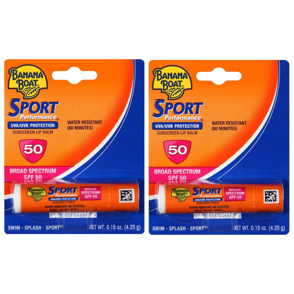 Banana Boat Sport SPF 50 Sunscreen Lip Balm 2 Pack