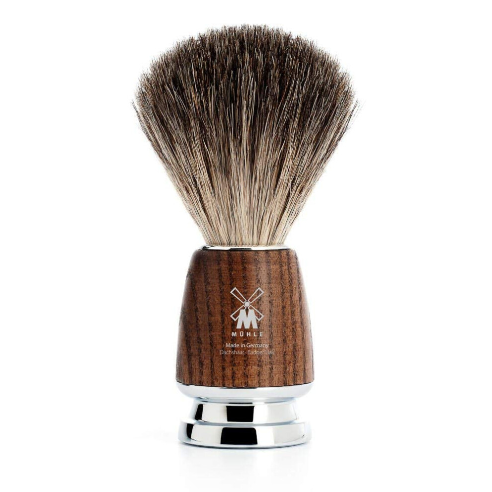 Mhle Rytmo Pure Badger Shaving Brush | High-Grade Steamed Resin Handle With Chrome Accents | Luxury Shave Accessory For Men