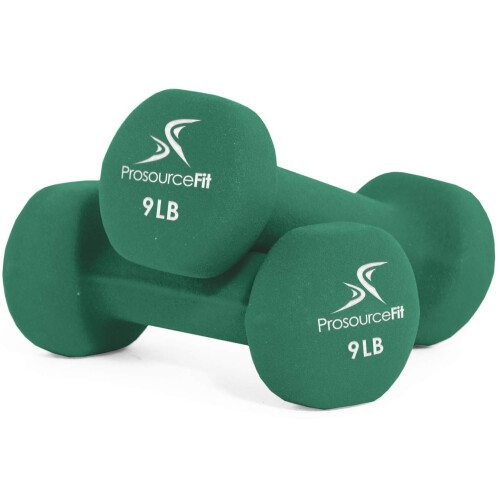 ProsourceFit Set van 2 Neopreen Halters met Antislip Grip Groen - 9LB