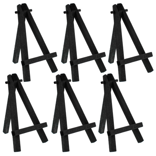 U.S. Art Supply 5" Mini Easel (24 Pack) - Svart Trä A-Ram Bord Display Ställ 1