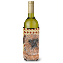 Brussels Griffon Fall Leaves Sticla de vin Izolator pentru bauturi Izolator pentru bauturi Hugger