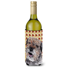 Border Terrier Fall Leaves Wine Bottle Izolator pentru bauturi Izolator pentru bauturi Hugger