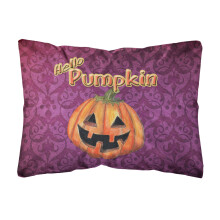 "Caroline's Treasures SB3017PW1216 Hello Pumpkin Halloween Kudde, Stor, Flerfärgad"