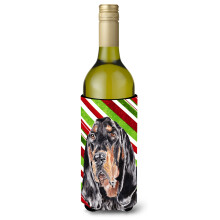 Coonhound Candy Cane Craciun Sticla de vin Izolator pentru bauturi Izolator pentru bauturi Hugger