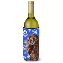Boykin Spaniel Blue Snowflake Iarna sticla de vin Izolator pentru bauturi Izolator pentru bauturi Hugger