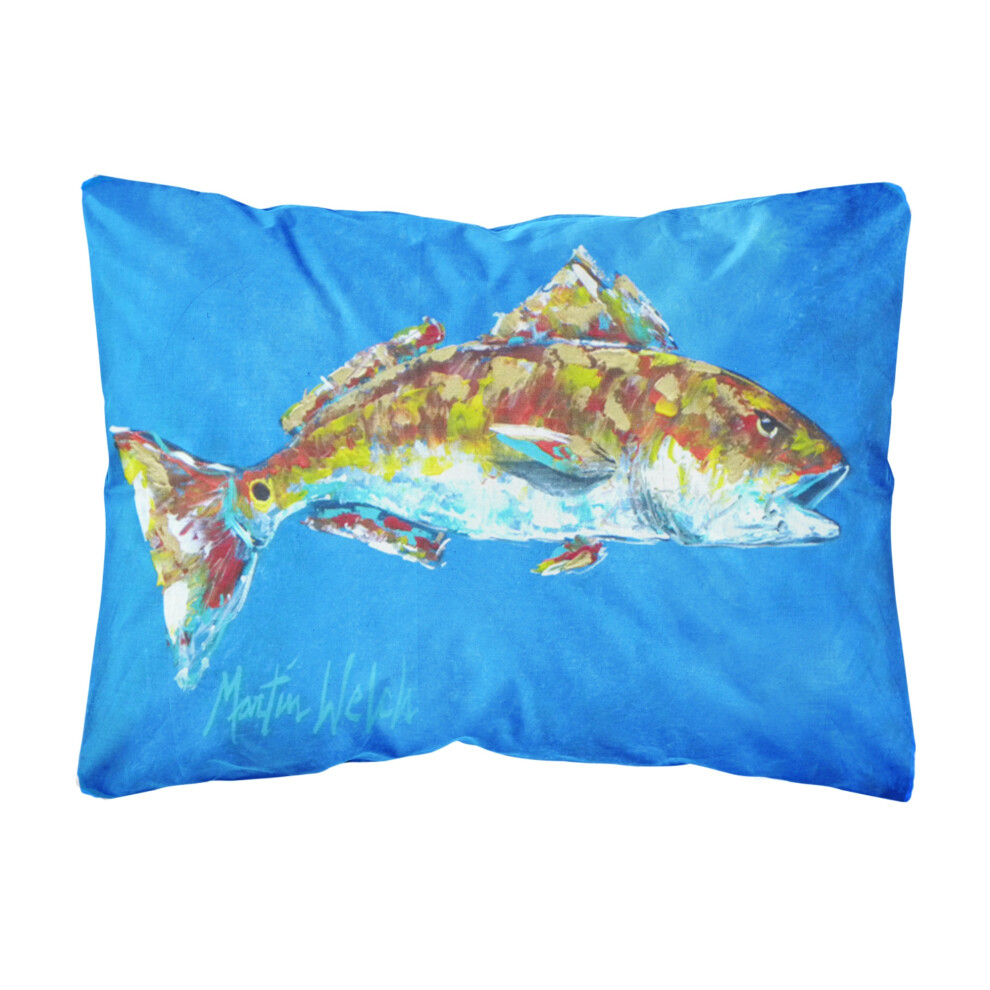 Caroline's Treasures Fish - Red Fish Seafood Two Canvas Decorative Fabric Pillow Large Multicolor-image