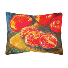 "Caroline's Treasures Grönsaker - Tomater Slice It Up Canvas Kudde, Stor, Flerfärgad"