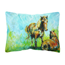 Caroline's Treasures MW1126PW1216 Horse Grazing Canvas Fabric Decorative Pillow Large Multicolor
