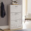 Vida Designs (White Marble) 3 Drawer Shoe Cabinet Pull Out Hallway Storage 1