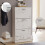 Vida Designs (White Marble) 3 Drawer Shoe Cabinet Pull Out Hallway Storage 4