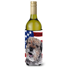 Border Terrier Mix USA Steagul american Sticla de vin Izolator pentru bauturi Izolator pentru bauturi Hugger