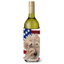 Goldendoodle USA American Flag viinipullo juomaeriste Juomaeriste Hugger