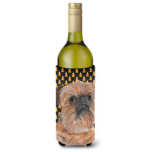 Brussels Griffon Halloween Bomboane Porumb Sticla de vin Izolator pentru bauturi Izolator pentru bauturi Hugger