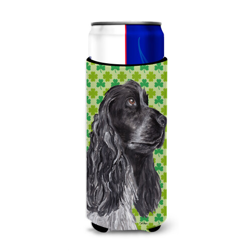 Cocker Spaniel St Patrick's Irish Ultra Beverage Isulators til slanke d?ser