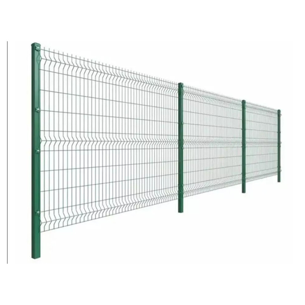 (5 Sections and 5 Post) 1.8m High V Mesh Security Fence - Powder Coated Green, Anti-Climb, Easy Installation-image-OPC-PGBGN6S-NEW