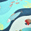 Lush Decor Sea Life Stripe 3 Τεμ. Κουβέρτα Σετ | Θάλασσα Ψάρι Κρεβατοκάμαρας, Full/Queen, Μπλε 5