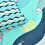 Lush Decor Sea Life Stripe 3 Τεμ. Κουβέρτα Σετ | Θάλασσα Ψάρι Κρεβατοκάμαρας, Full/Queen, Μπλε 4