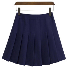 (L,Tibetan Blue)Girls Women High Waisted Plain Pleated Skirt Skater Tennis School Uniforms A-line Mini Skirt With