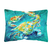 "Caroline's Treasures Krabba I Aqua Blå Canvas Dekorativ Kudde, Stor, Flerfärgad"