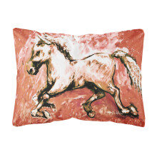 "Caroline's Treasures MW1170PW1216 Shadow the Horse i Röd Canvas Dekorativ Kudde, Stor, Flerfärgad"