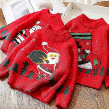 (90CM,STYLE A)Pull Elves Ugly Christmas Sweaters pour bébés et enfants en bas âge - Pull mignon Père Noël et à motifs