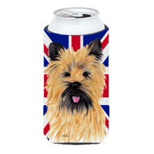Cairn Terrier cu engleza Union Jack, steag britanic Tall Boy, izolator pentru bauturi Hugger SC9832TBC