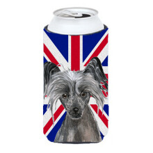 Cresta chinezeasca cu steagul britanic Union Jack englezesc Tall Boy Izolator pentru bauturi Hugger SC9857TBC