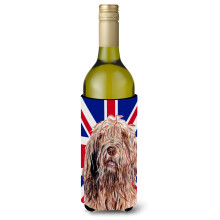 Otterhound cu izolator pentru bauturi pentru sticla de vin cu steag englezesc Union Jack cu steag britanic SC9878LITERK