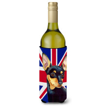 Min Pin cu engleza Union Jack steag britanic sticla de vin izolator pentru bauturi Hugger LH9487LITERK