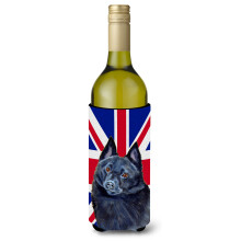 Schipperke cu izolator pentru bauturi pentru sticla de vin cu steag englezesc Union Jack, steag britanic Hugger LH9491LITERK