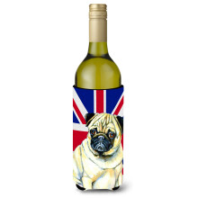 Pug cu izolator pentru bauturi pentru sticla de vin cu steagul britanic Union Jack englezesc Hugger LH9494LITERK